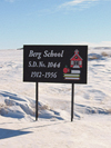 Berg School District 1044, 1912-1956, Township 3 Range 27 West of the 2nd Meridian,  2km east of Jct 18 (E-W) & 36 (N-S) on Twp Rd 30, RM Hart Butte #11 North East section 36 Township 2 Range 28 West of the 2nd Meridian 